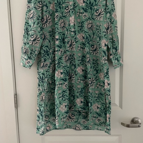 Dilli Grey Mint Winter Jasmine Girlfriend Night Shirt Dress Organic Cotton - Picture 8 of 10